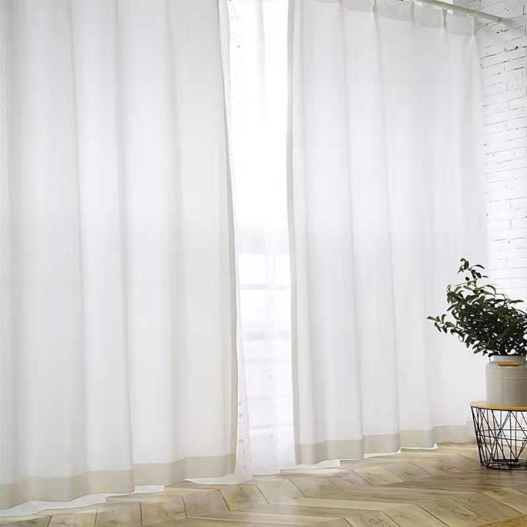 Resistenter durchsichtiger Stoff Großhandel elegante gute Qualität weiße moderne Tüll-Voile-Faltenvorhänge für Wohnzimmer