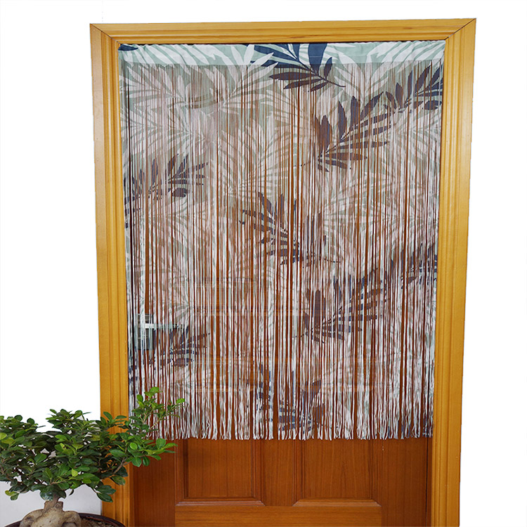 Neuestes Design aus 100 % Polyester mit tropischem Pflanzenmuster, halb hängender dekorativer Türvorhang, Wohnzimmervorhang für Schlafzimmer