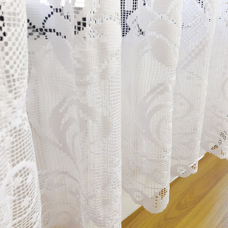 Benutzerdefinierte weiche Wohnzimmerdekoration Textil Weißdruck selbst bestickte durchsichtige Polyester-Gewebe-Vorhänge