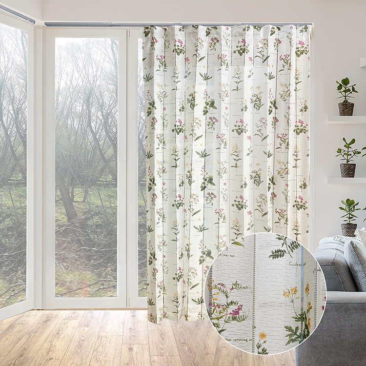 Blätter Blumendruck drapieren Verdunkelungsfenster Türwelle eleganter Vertikaljalousien-Traumvorhangstoff