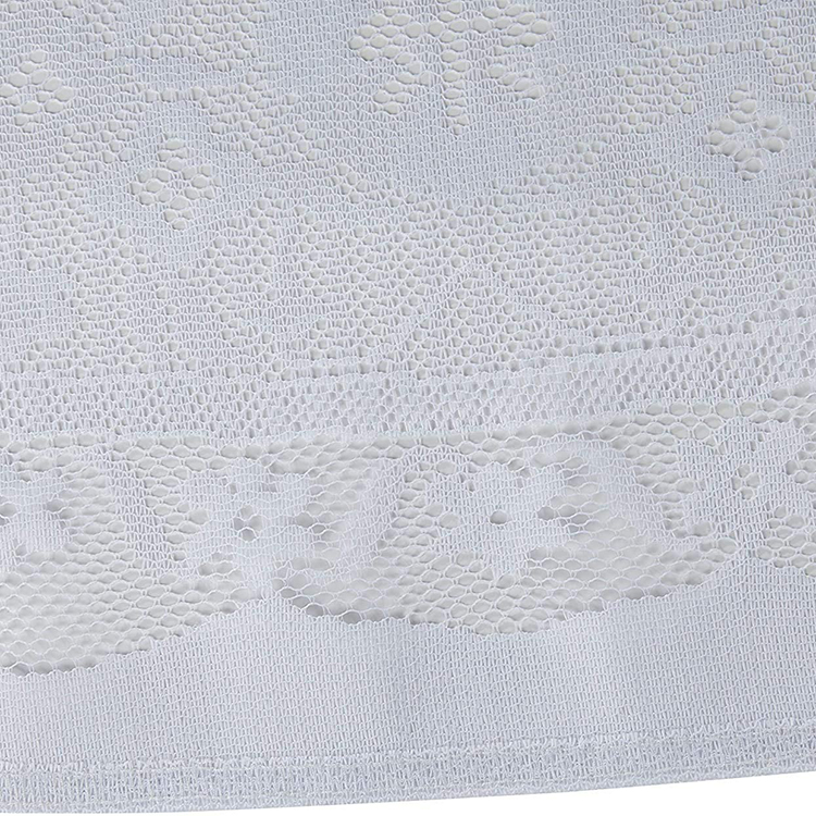 Weißer, eleganter Spitzenbezug mit floralem Jacquard für runde Tischdecken für Hochzeitsfeiern