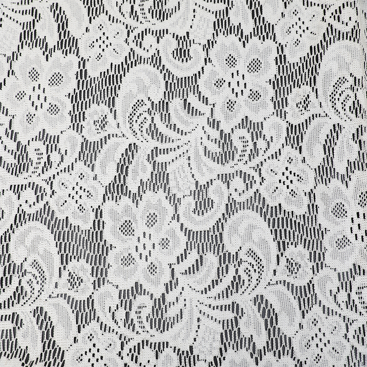 Anpassbarer, billiger, vertikaler weißer Voile-Jacquard aus 100 % Polyester, europäischer Gardinenstoff