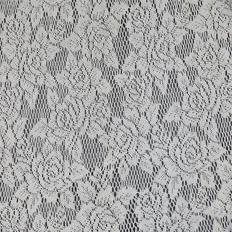 Lieferant weißer Jacquard-Polyster-Mesh-Vorhang, leichter Punkt, elegante, transparente Stoffrolle