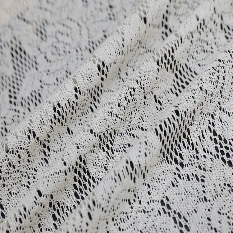 Lieferant weißer Jacquard-Polyster-Mesh-Vorhang, leichter Punkt, elegante, transparente Stoffrolle