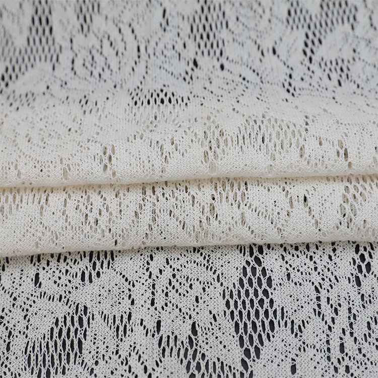 Lieferant weißer Jacquard-Polyster-Mesh-Vorhang, leichter Punkt, elegante, transparente Stoffrolle